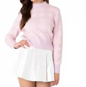 NEW SINCERELY OURS checkmate sweater in lilac
